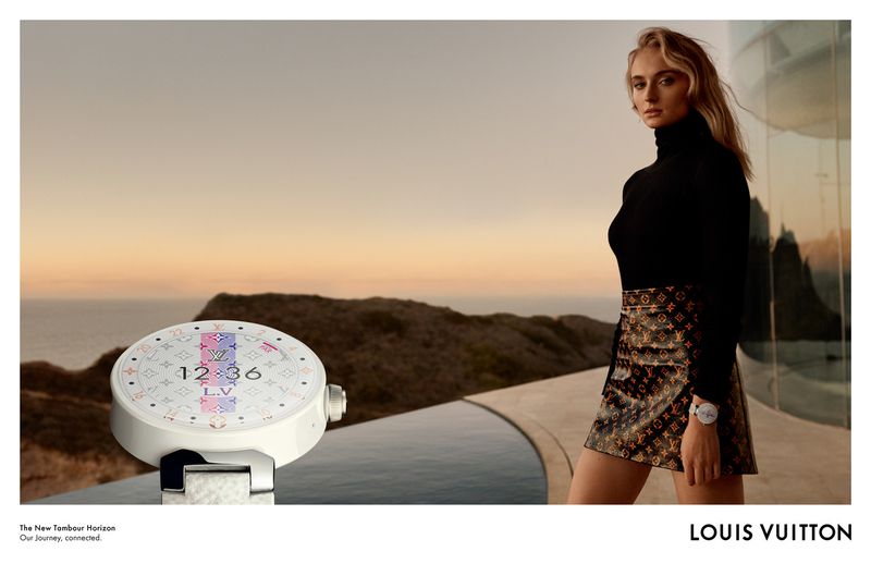 Sophie Turner Louis Vuitton Tambour Horizon Light Up Watch Campaign